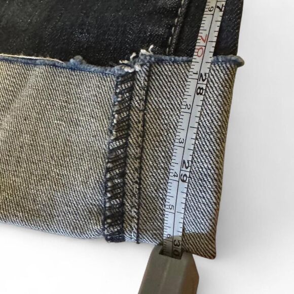 Itz Me USA Womens/Junior Cuffed Distressed Denim Jeans Size 9 Stretch Y2K - Picture 7 of 8